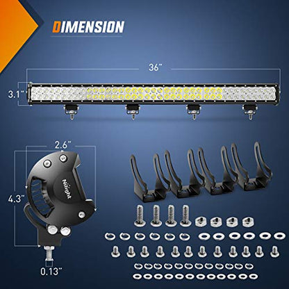 Nilight 39Inch 252W Led Light Bar Spot Flood Combo 24V 12V Boat Lighting Off road Driving Work Lights for Van Camper Wagon Car Pickup ATV UTV SUV Truck, 2 Years Warranty - size: 1PC 39Inch 252W LED Light