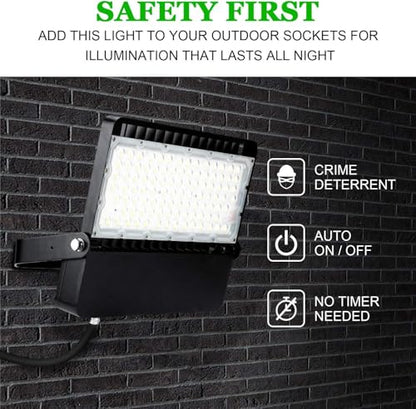 ledmo LED Flood Light Outdoor 240 Watt, Floodlights with Dusk to Dawn | Photocell High Output 36000 Lumen, Commercial Grade Lighting Fixture for Large Stadium,Yard, 5000K Daylight, IP65 Waterproof - size: Standard-Photocell