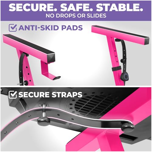 Liquid Stands Piano Keyboard Stand - Z Style Adjustable and Portable Heavy Duty Music Stand for Kids and Adults -Fits 54-88 Key Electric Pianos - Sturdy Musical Keyboard Stand (Pink) - color: Pink