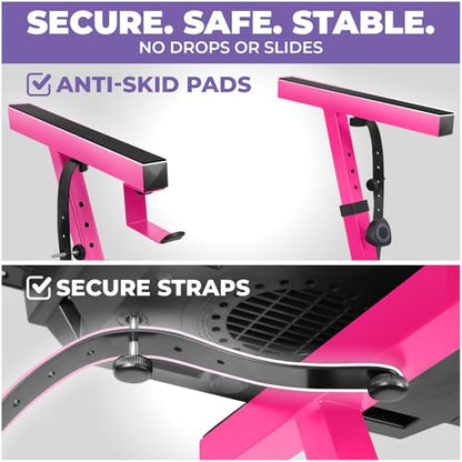 Liquid Stands Piano Keyboard Stand - Z Style Adjustable and Portable Heavy Duty Music Stand for Kids and Adults -Fits 54-88 Key Electric Pianos - Sturdy Musical Keyboard Stand (Pink) - color: Pink