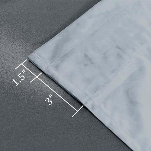 Hiasan Velvet Blackout Curtains Drapes 96 inches Long 42W x 96L Stone Blue - color: Stone Blue, size: 42"W x 96"L (Pack of 2)