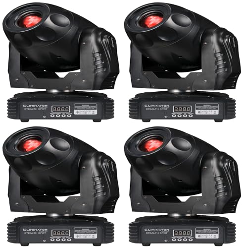 Audiosavings Bundle: (4) American DJ Eliminator Stealth Spot 60 Watt LED DMX Moving Head Spot Lights