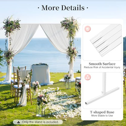 6.6ft Square Metal Backdrop Stand, White Adjustable Height Wedding Arch Frame with Portable Carrying Bag, Telescopic Pipe and Drape Curtain Frame Kit for Wedding Ceremony, Photo Booth Decoration - size: 6.6X6.6FT White