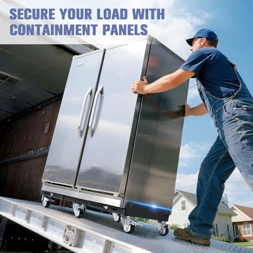 KEDSUM 2000LBS Heavy Duty Moving Dolly with 6 Swivel Wheels, Furniture Dolly with 100% Thicken Steel Frame, Expandable Appliance Dolly Cart Up to 43.6" Wide, All Terrain Used for Building Materials - size: 2.5“ wheel