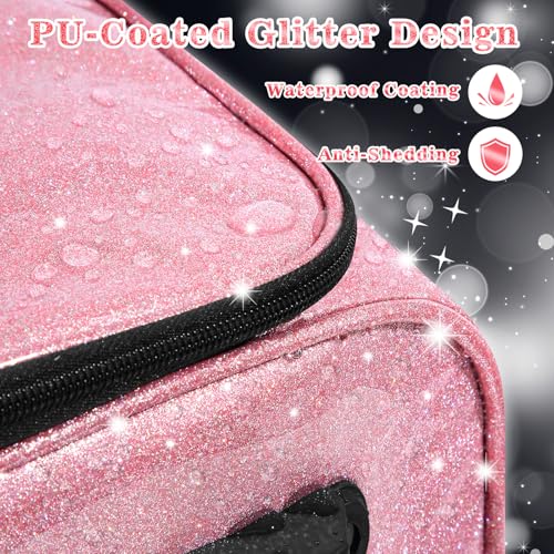 Dance Bag with Garment Rack and Curtain, 23" Dance Competition Duffle Bag | Glitter Waterproof Fabric | Portable Dance Changing Room Suitcase for Dancers, Athletes and Cheerleaders - color: 23" Glitter Pink