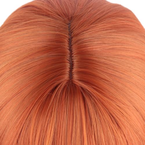 Long Curly Orange Daphne Wig Halloween Costume Party Wig for Adult (Free Purple Headband) - color: Orange