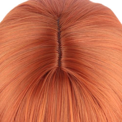 Long Curly Orange Daphne Wig Halloween Costume Party Wig for Adult (Free Purple Headband) - color: Orange