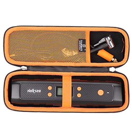 Tourmate Hard Case for Nulksen CZK3671 Tire Inflator Portable Air Compressor, Tire Inflator Storage Bag (Case Only) - color: Black + Orange