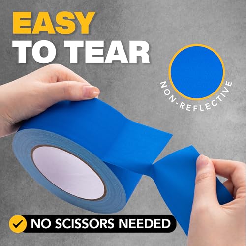 Gaffers Tape (2" x30 Yards) Heavy Duty, Easy Rip, No Residue | Blue - color: Blue, size: 2" x 30 Yards