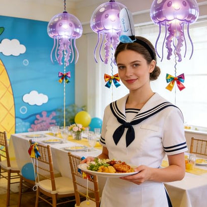 Hamburger Restaurant Employee Costume with Sailor Headband Cartoon Party Dress Up Accessory for Party Dress Up