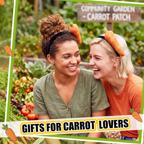 Knitgrip 2 Pcs Pickle Headband Funny Costume Accessories,Carrot | Carrot Hats for Adults Women, Halloween Party Dress Up, Novelty Headwear for Theme Events, Realistic Green Veggie Design - style: Carrot