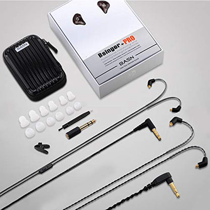 BASN Bsinger Pro in Ear Monitor,Dual Drivers IEM Earphones for Musicians - color: Brown
