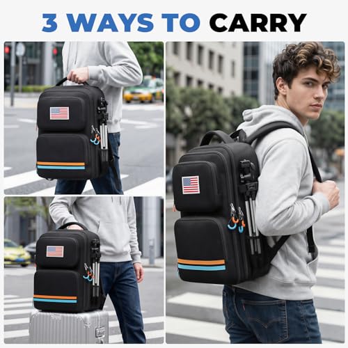 Audio Mixer Travel Case for Yamaha MG10XU,RODECaster Pro II,RODECaster Pro,RC Duo,TC-Helicon GoXLR,Podcast DJ Mixer Bag Backpack with Multi-Pockets for Microphones,Cables,Podcast Equipment