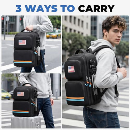 Audio Mixer Travel Case for Yamaha MG10XU,RODECaster Pro II,RODECaster Pro,RC Duo,TC-Helicon GoXLR,Podcast DJ Mixer Bag Backpack with Multi-Pockets for Microphones,Cables,Podcast Equipment