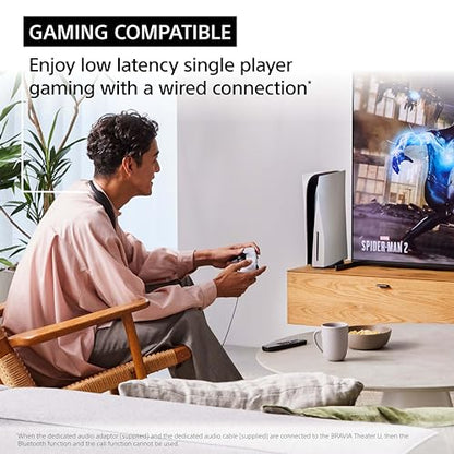 Sony BRAVIA Theater U Wireless Wearable TV Speaker with Bluetooth HT-AN7 | Bluetooth, Personalized Home Theater Audio, Gaming Compatibility, Built-in mic, 12 Hour Battery Life