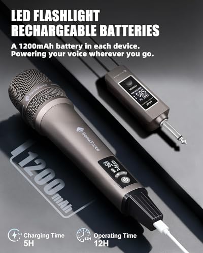Wireless Microphone for Singing, Professional Vocal Microphone - color: Titanium Gray