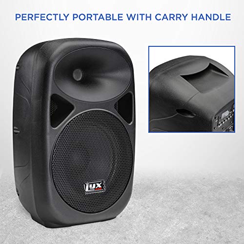 LyxPro SPA-10 10" Portable PA Speaker System With Metal Tripod Stand Combo Kit Power Active Amplifier Equalizer Bluetooth SD Slot USB MP3 XLR 1/4" 1/8" 3.5mm Inputs Remote Control - size: 10 Inch + Stand