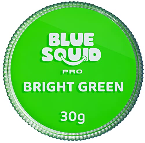 Blue Squid PRO Face Paint - Professional Water Based Single Cake Facepaint & Body Paints - SFX Makeup, Face Painting for Costume, Halloween, Cosplay - Classic Bright Green 30g / 1oz - color: Classic Bright Green 30g