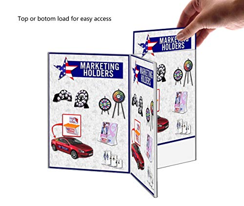 6 Pack Multi Panel Sign Holder 5" x 7" Public Notice Nameplate Directions Maps Frame Clear Acrylic Table Tent Graphic Image Party Venues Celebrations Announcements by Marketing Holders - size: 6 Sides 5"w x 7"h