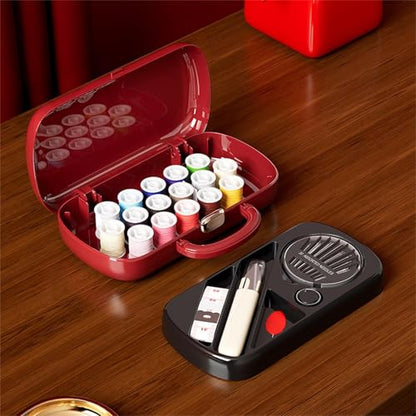 150Pcs Red Sewing Project Kit, Travel Family Sewing Supplies Repair Kit Portable Small Traveler Sewing Kit Sewing Thread Accessories DIY Sewing Supplies Organizer (Red) - color: Red