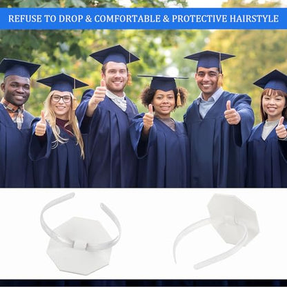2026 Graduation Cap Headband Insert, Holder Clip Secures Grad Cap for Students, Grad Hat Hair Bands Holder Insert Companion, Hat Accessories for Graduates Anti-Fall Headbands (Clear 1pcs) - color: Clear 1pcs