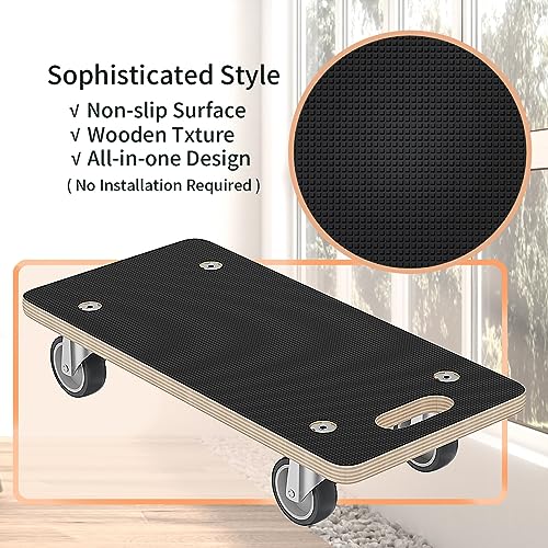 Wood Platform Dolly 4 Wheels Heavy Duty Furniture Mover Dolly 550 Lbs Capacity (2 Packs) Christmas Edition Color Family Trolley Specification - color: Rectangle