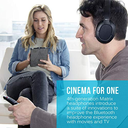 MEE audio Matrix Cinema Bluetooth Wireless Over-Ear High Resolution Stereo Headphones with aptX Low Latency for Improved Lip Sync & CinemaEAR Audio Enhancement for Clearer Sound in Movies and TV Shows - style: Low Latency Headphones Only