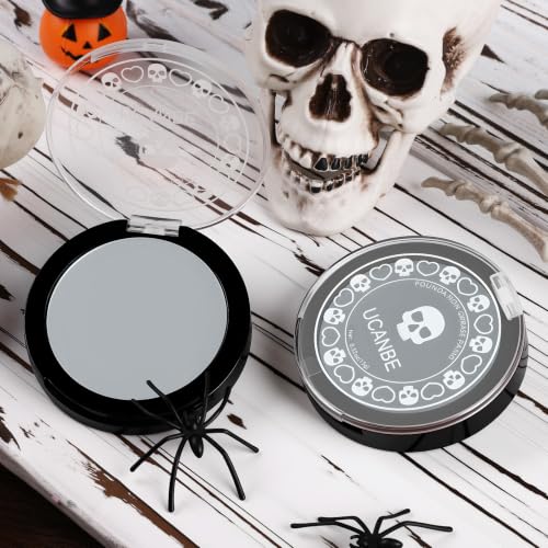 UCANBE Grey Face Body Paint Makeup Foundation, Professional Gothic Gray Cream Greasepaint, Non-Toxic Goth Facepaint for Halloween Parties, Skeleton Grayscale Raven Zombie SFX Makeup & Costume Cosplay - color: Gray