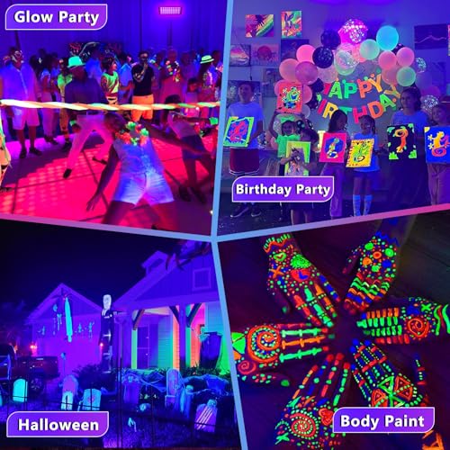 1 Pack 100W Black Light, LED Blacklight with US Plug and Switch, Black Lights for Glow None Party, Halloween,Body Painting,Fluorescent Painting and Tapestry - size: 100W 1PACK
