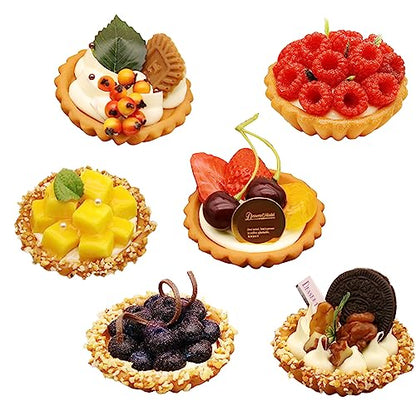 6Pcs Fake Egg Tart Models Realistic Simulated Dessert Cake Food, for Display Photography Props Kitchen Home Decoration, Lifelike & Sturdy - size: 3 Inch