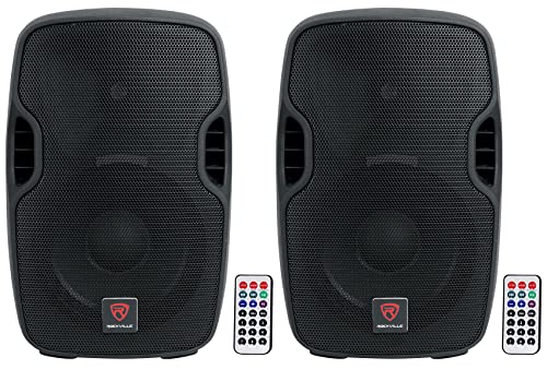 Rockville BPA10 10" Pro Powered DJ PA Speaker, w Bluetooth, 2-Pack