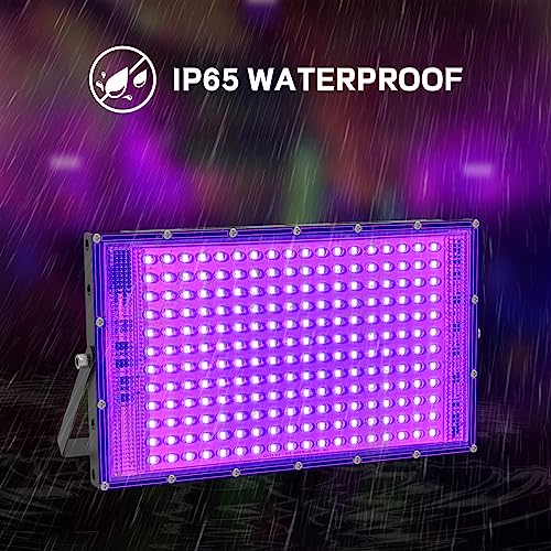 150W LED Black Light 2 Pack, Black Lights for Glow Party, Ultra Thin Black Lights Flood Lights with On/Off Switch, Glow in The Dark, for Party, Halloween, Body Painting - style: 150W-2Pack