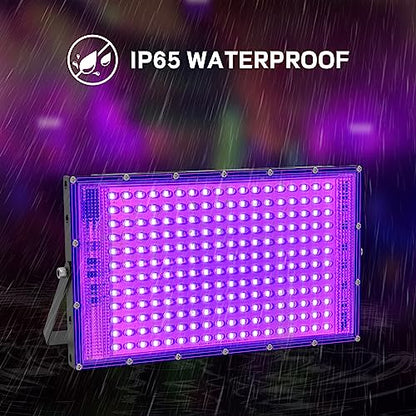 150W LED Black Light 2 Pack, Black Lights for Glow Party, Ultra Thin Black Lights Flood Lights with On/Off Switch, Glow in The Dark, for Party, Halloween, Body Painting - style: 150W-2Pack