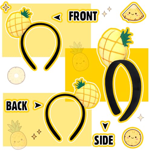 Knitgrip 2 Pcs Pickle Headband Funny Costume Accessories,Pineapple | Pineapple Hats for Adults Women, Halloween Party Dress Up, Novelty Headwear for Theme Events, Realistic Green Veggie Design - style: Pineapple