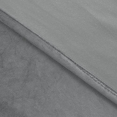 PLEASANT BOULEVARD Grey Velvet Curtains 63 inch Long Heavyweight Blackout Curtains Rod Pocket Thermal Insulated Darkening Window Drapes for Bedroom Living Room, W52 x L63, 2 Panels - color: Grey, size: 52"W x 63"L (Pack of 2)