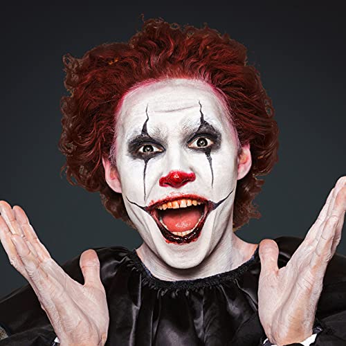 BOBISUKA Black + White + Red Oil Face Body Paint Set, Large Capacity Professional Paint Palette Kit with Brushes for Art Theater Halloween Party Cosplay Clown Sfx Makeup for Adults - color: Black & White & Red Paint + Brushes