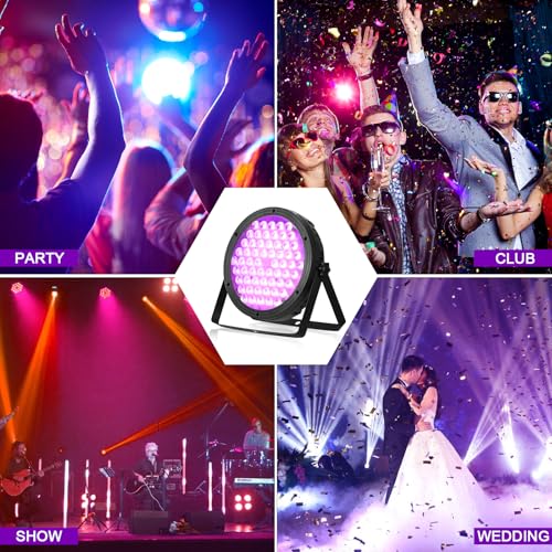 BETOPPER Stage Lighting 120W Par Light RGBW 4-in-1 Stage Lights, DJ Light DMX for Concert and Events,4 Packs