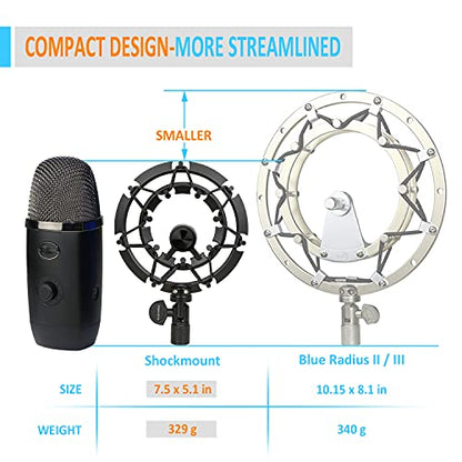 YOUSHARES Blue Yeti X Shock Mount, Latest Alloy Shockmount Reduces Vibration and Shock Noise Matching Boom Arm Mic Stand, Designed for Blue Yeti X Microphone