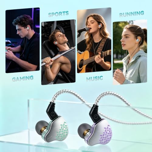Kinboofi KBEAR Rosefinch in-Ear Headphone,Noise Cancellation Earphone with Aviation-Grade zinc Alloy faceplate Wired Earbuds Haedphone with Detachable Cable for Singer (Aqua Green, No Microphone)…… - color: Aqua green, size: No Microphone