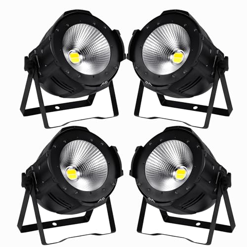 Ridgeyard LED Par Lights COB 200W DMX512 & Sound Activated Stage Light Warm White & Cool White Audience Blinder DJ Spot Light Wash Lights for Church Concert Photo Studio Wedding Live Show (4 Packs)
