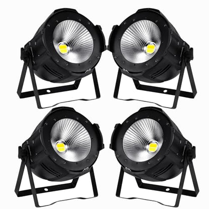 Ridgeyard LED Par Lights COB 200W DMX512 & Sound Activated Stage Light Warm White & Cool White Audience Blinder DJ Spot Light Wash Lights for Church Concert Photo Studio Wedding Live Show (4 Packs)