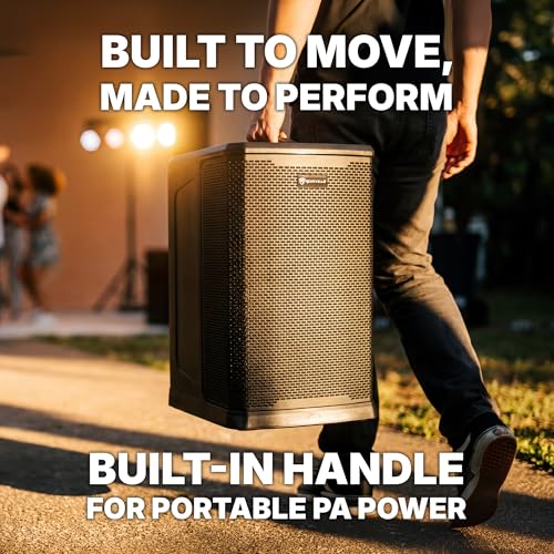 Rockville Titan MIX12A 3200W Peak 12-Inch Powered Column Array PA System with Subwoofer, 8-Channel Mixer, Bluetooth Audio, DSP, Travel Bags