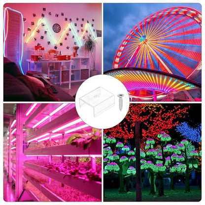 PATIKIL LED Strip Light Clips, 48pcs Mounting Bracket Fixing Clips Plastic Clamp Holders with 304 Stainless Steel Screws for 19mm-20.4mm Width Neon RGB Light Cable Ribbon - size: 19mm-20.4mm
