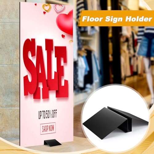 Blulu 1 Pcs 12 Inches Metal Floor Sign Stand Holder M Mount Holder Graphic Floor Standing Display Stand for Composite Foam Board, Acrylic Glass Sign, Base Only - size: 12 inches