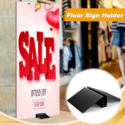 Blulu 1 Pcs 12 Inches Metal Floor Sign Stand Holder M Mount Holder Graphic Floor Standing Display Stand for Composite Foam Board, Acrylic Glass Sign, Base Only - size: 12 inches