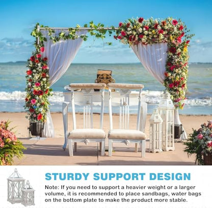Pipe and Drape Backdrop Stand, 10x10ft Heavy Duty Backdrop Stand with Metal Base, Adjustable Height & Width, Silver Background Holder for Wedding Photography Birthday Party Baby Shower（Capacity of up to 25 lbs） - color: Silver, size: 10*10FT