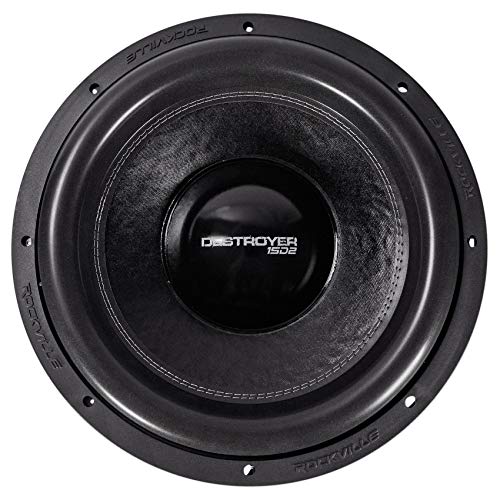 Rockville Destroyer 15D1 15" Dual 1-Ohm Competition Car Audio Subwoofer | USA Made Voice Coils, 8000W Peak, 2000W RMS, Dual 1-Ohm, Triple-Stacked 300 Oz Magnets, Cast Aluminum Basket, 35mm XMAX