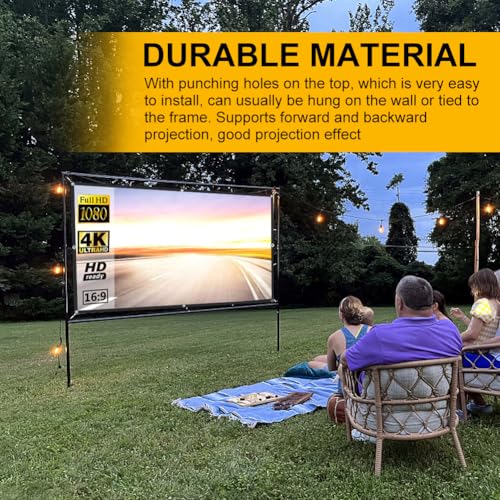 Projector Screen, 4K HD Home Movie Projection Screen, 60"|72"|84"|100"|120"|150" Anti-Crease Theater Screens Indoor Outdoor (100 INCH) - size: 100 INCH