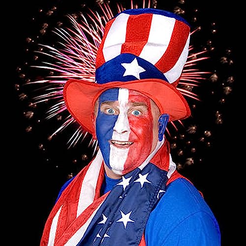 MEICOLY Red White Blue Face Body Paint Set,4th of July Accessories,4th of July Face Paint,4th of July Outfits for Women,Patriotic Independence Day Pride Face Paint with Painting Brushes and Sponges - color: White Blue Red Face Paint Kit