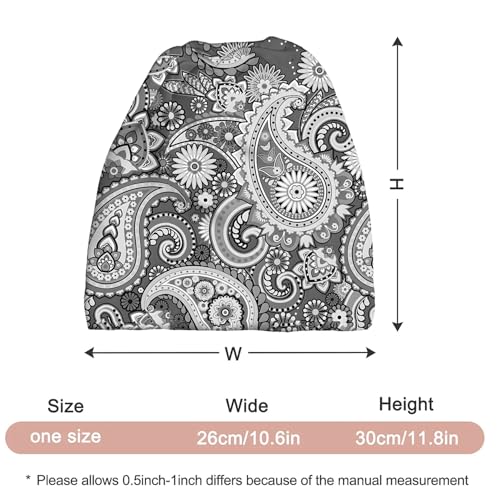 Art Owl Women's Slouchy Beanie Hat Cute Turban Hats Cancer Headwear Caps Baggy Skull Sleep Scarf - color: Gray Boho Printed